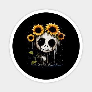 Goth Halloween Sunflower Queen Magnet